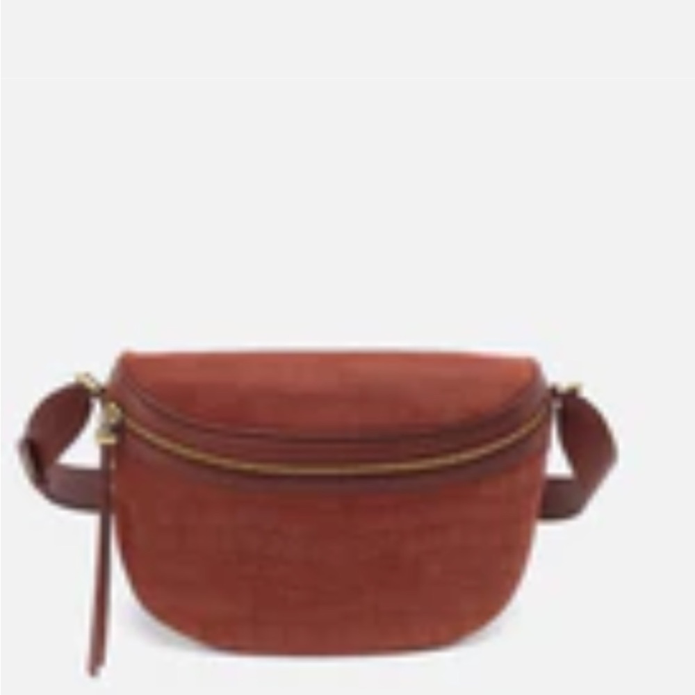 HOBO Juno belt bag. Suede. NWT and dust bag. Never used. Sequoia croc emboss.